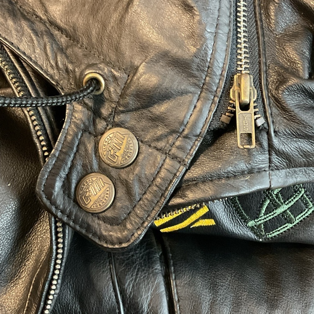 Vintage G-III by Carl Banks Full Zip Hooded Green Bay Packers Leather Jacket - Picture 10 of 14